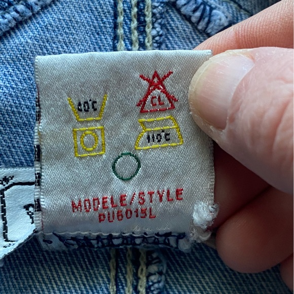 Y2K Basic Concepts Blue Denim Short Bib Carpenter Overalls Woman Large Coquette - Picture 9 of 15